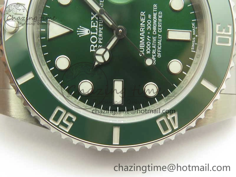 Submariner 116610 LV Green Ceramic DJF 1:1 Best Edition on SS Bracelet SA3135( Free R Cover)