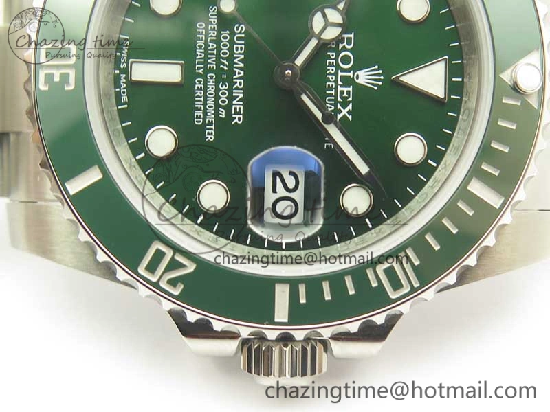 Submariner 116610 LV Green Ceramic DJF 1:1 Best Edition on SS Bracelet SA3135( Free R Cover)