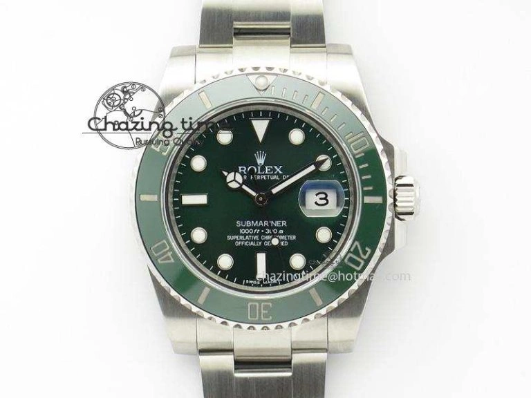 Submariner 116610 LV Green Ceramic JF 1:1 Best Edition On SS Bracelet SA3135 V3