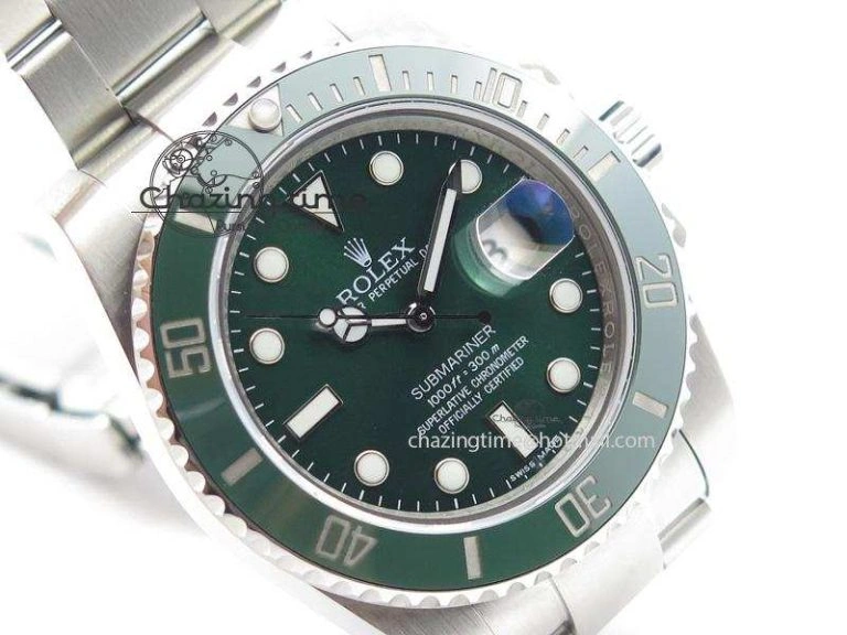 Submariner 116610 LV Green Ceramic JF 1:1 Best Edition On SS Bracelet SA3135 V3