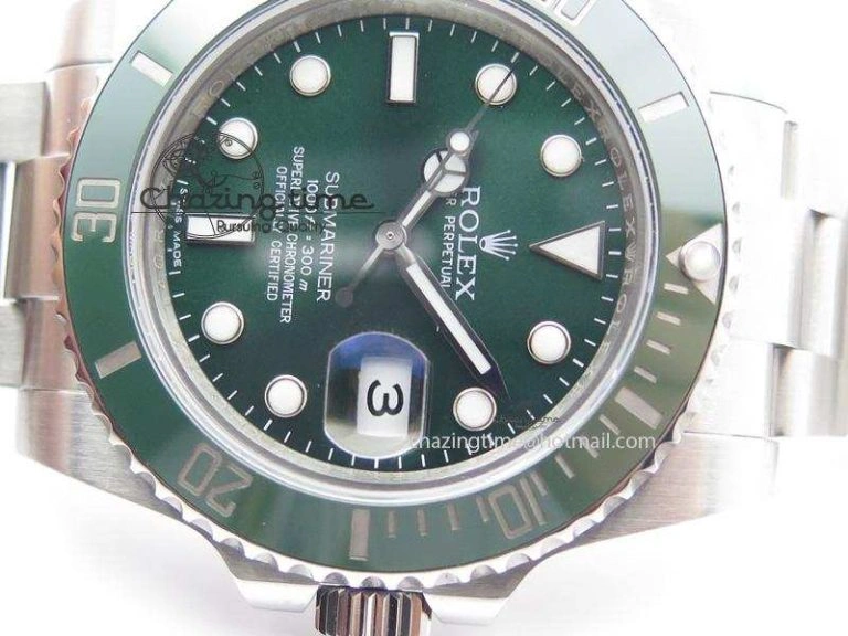 Submariner 116610 LV Green Ceramic JF 1:1 Best Edition On SS Bracelet SA3135 V3
