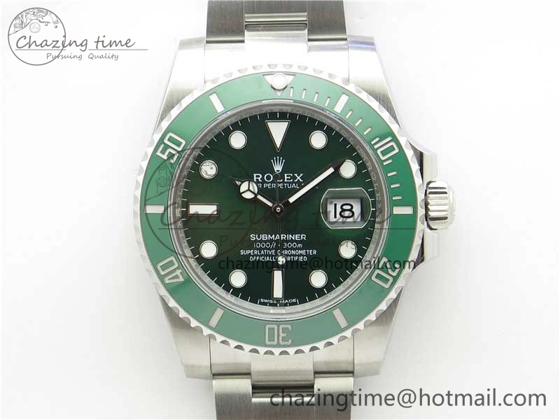 Submariner 116610 LV Green Ceramic Noob 1:1 Best Edition 904L SS Case and Bracelet A2836 V11