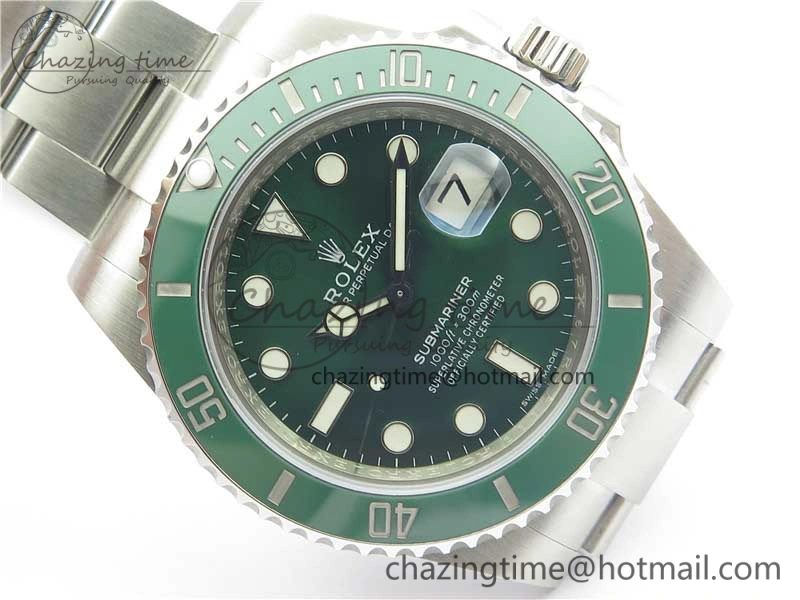 Submariner 116610 LV Green Ceramic Noob 1:1 Best Edition 904L SS Case and Bracelet SA3135 V10