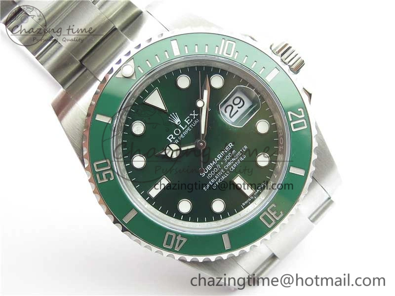 Submariner 116610 LV Green Ceramic Noob 1:1 Best Edition 904L SS Case and Bracelet SA3135 V11