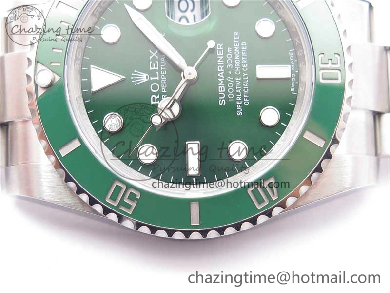 Submariner 116610 LV Green Ceramic Noob 1:1 Best Edition 904L SS Case and Bracelet SA3135 V11