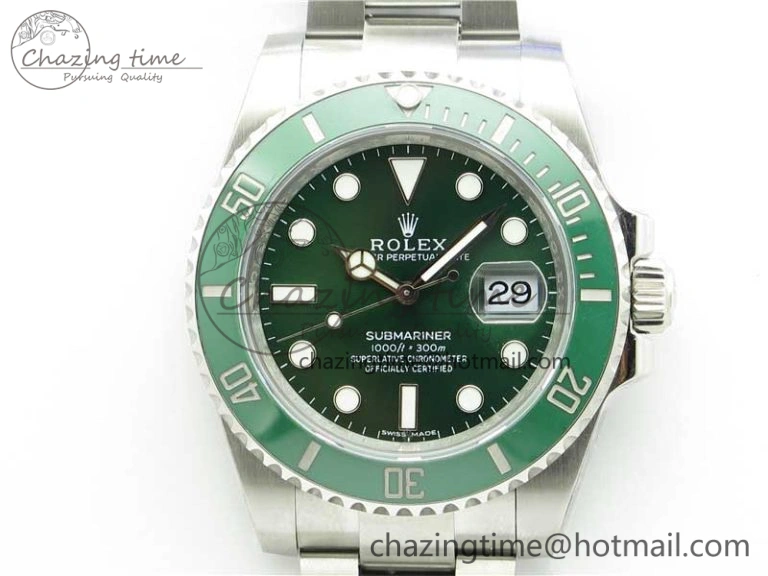 Submariner 116610 LV Green Ceramic Noob 1:1 Best Edition 904L SS Case and Bracelet SA3135 V11