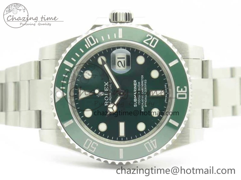 Submariner 116610 LV Green Ceramic V8s 1:1 Noob Best Edition On SS Bracelet SA3135