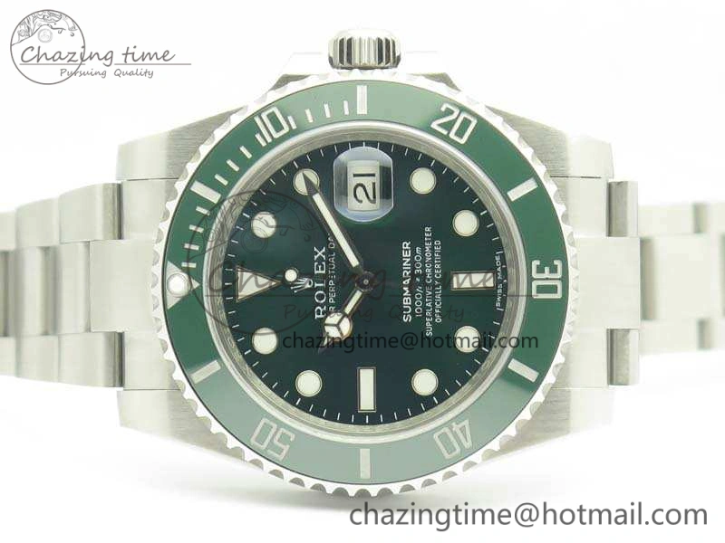 Submariner 116610 LV Green Ceramic V8s Noob Best Edition On SS Bracelet A2836