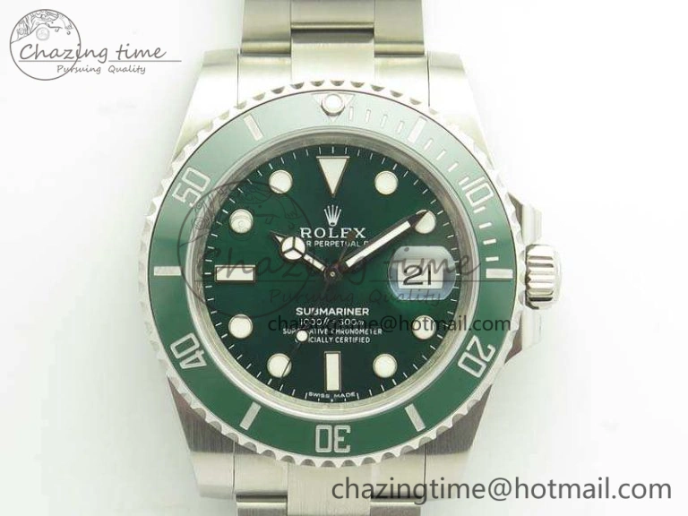 Submariner 116610 LV Green Ceramic V8s Noob Best Edition On SS Bracelet A2836