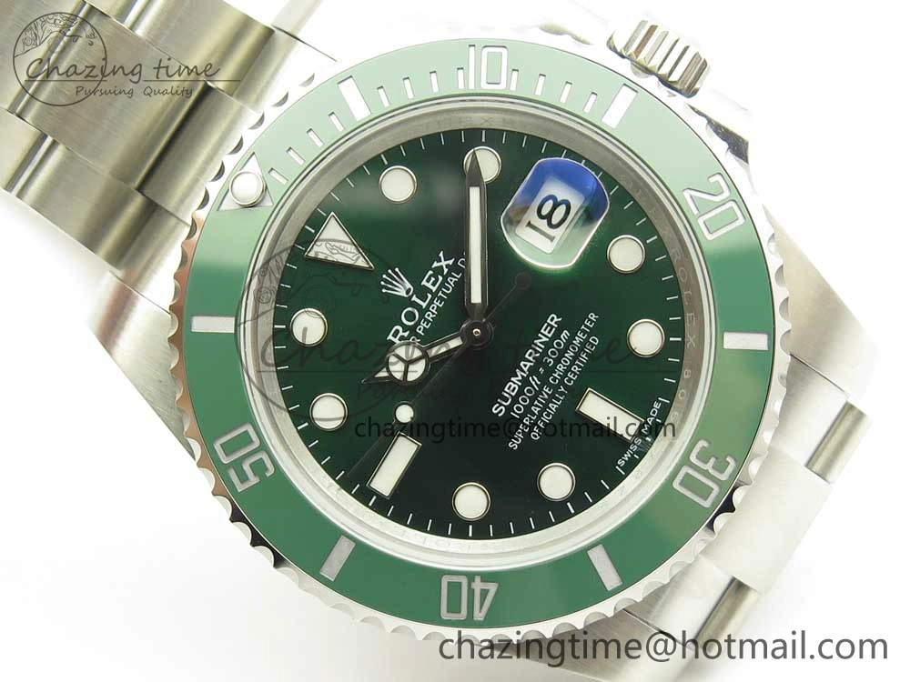 Submariner 116610 LV Green Ceramic V9F 904L 1:1 Best Edition on SS Bracelet SA3135