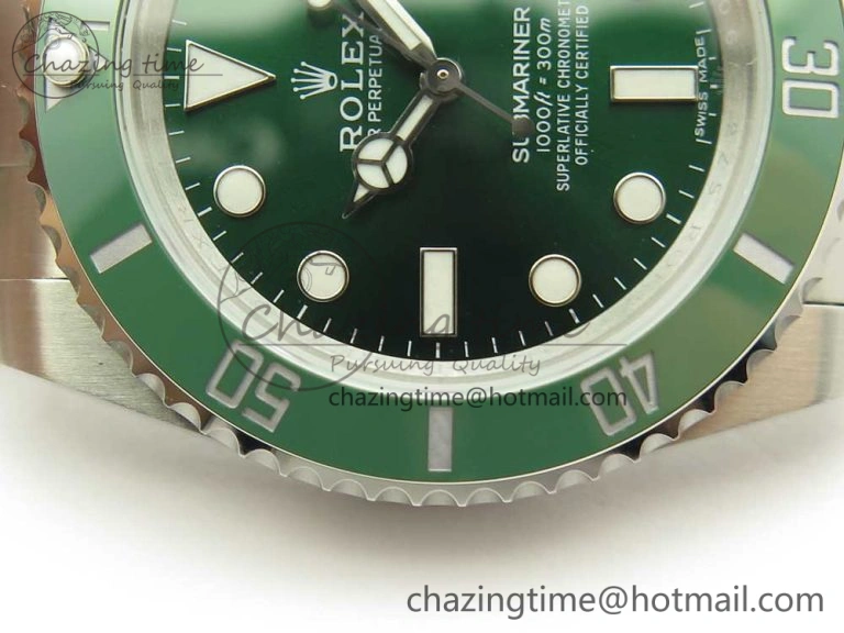 Submariner 116610 LV Green Ceramic V9F 904L 1:1 Best Edition on SS Bracelet SA3135