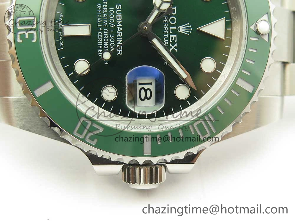 Submariner 116610 LV Green Ceramic V9F 904L 1:1 Best Edition on SS Bracelet SA3135