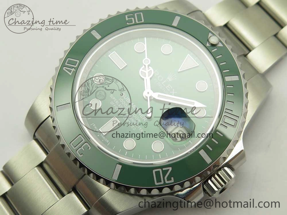 Submariner 116610 LV Green Ceramic V9F 904L 1:1 Best Edition on SS Bracelet SA3135