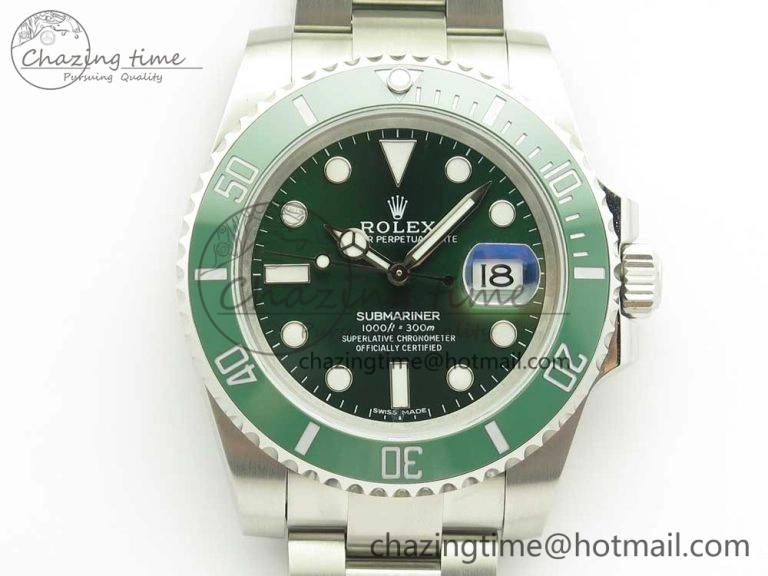 Submariner 116610 LV Green Ceramic V9F 904L 1:1 Best Edition on SS Bracelet SA3135