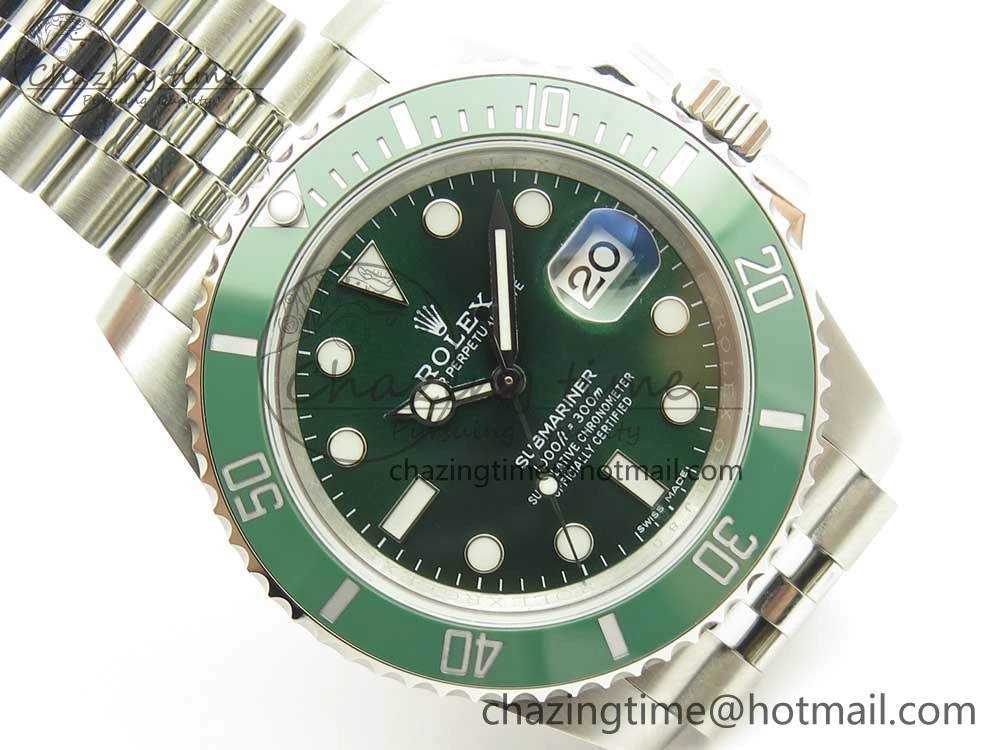 Submariner 116610 LV Green Ceramic V9F 904L 1:1 Best Edition on SS Jubilee Bracelet SA3135