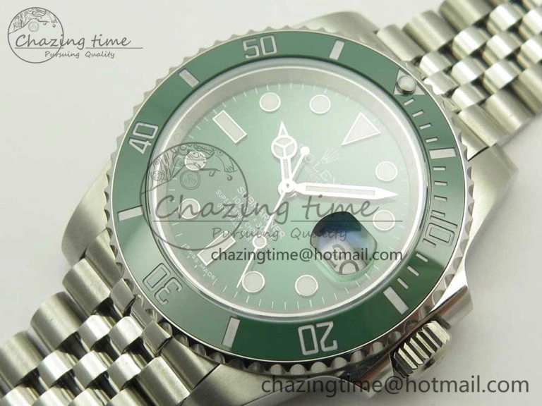 Submariner 116610 LV Green Ceramic V9F 904L 1:1 Best Edition on SS Jubilee Bracelet SA3135