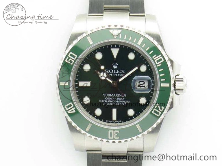 Submariner 116610 LV Green Ceramic VRF 1:1 Best Edition on SS Bracelet A2836 MAX Version