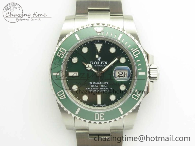 Submariner 116610 LV Green Ceramic VRF 904L 1:1 Best Edition on SS Bracelet VR3135