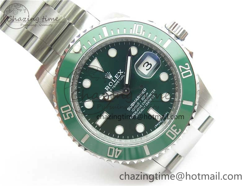Submariner 116610 LV Green Ceramic ZF 1:1 Best Edition 904L SS Case and Bracelet VR3135