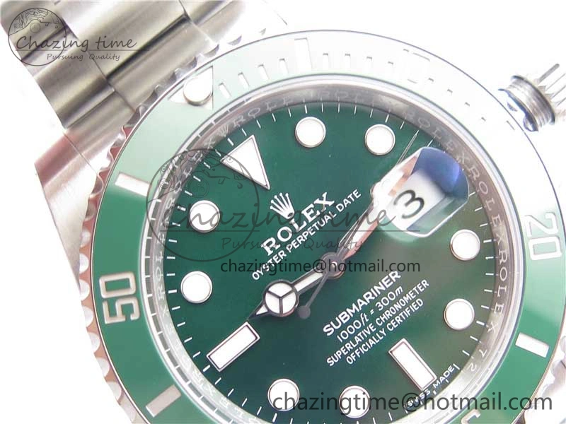 Submariner 116610 LV Green Ceramic ZF 1:1 Best Edition 904L SS Case and Bracelet VR3135