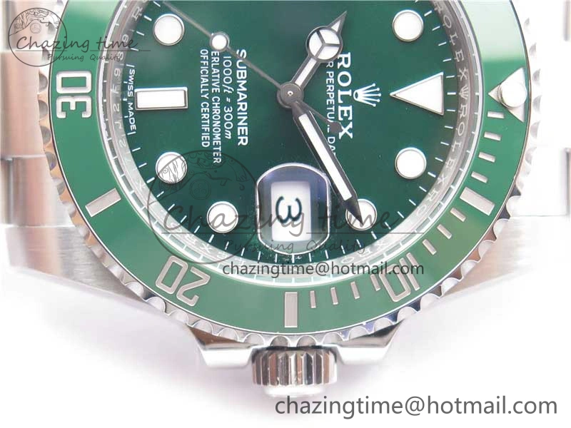 Submariner 116610 LV Green Ceramic ZF 1:1 Best Edition 904L SS Case and Bracelet VR3135