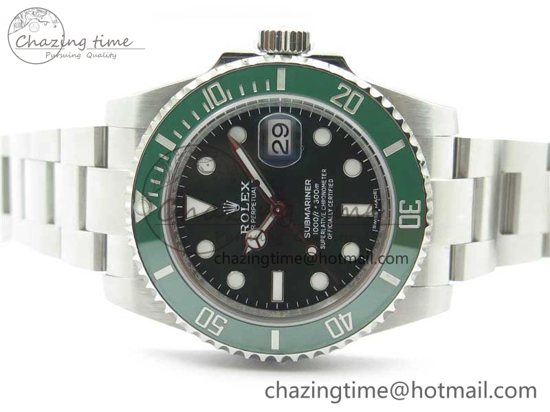 Submariner 116610 LV Green Ceramic ZRF 1:1 Best Edition on SS Bracelet VR3135 (CF Bezel)