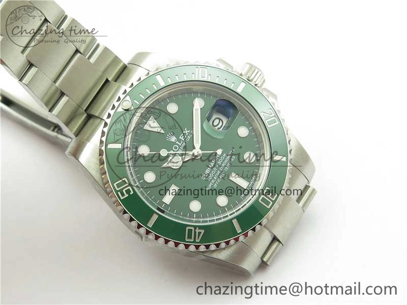 Submariner 116610 LV Green Ceramic ZRF 1:1 Best Edition on SS Bracelet VR3135 (CF Bezel)