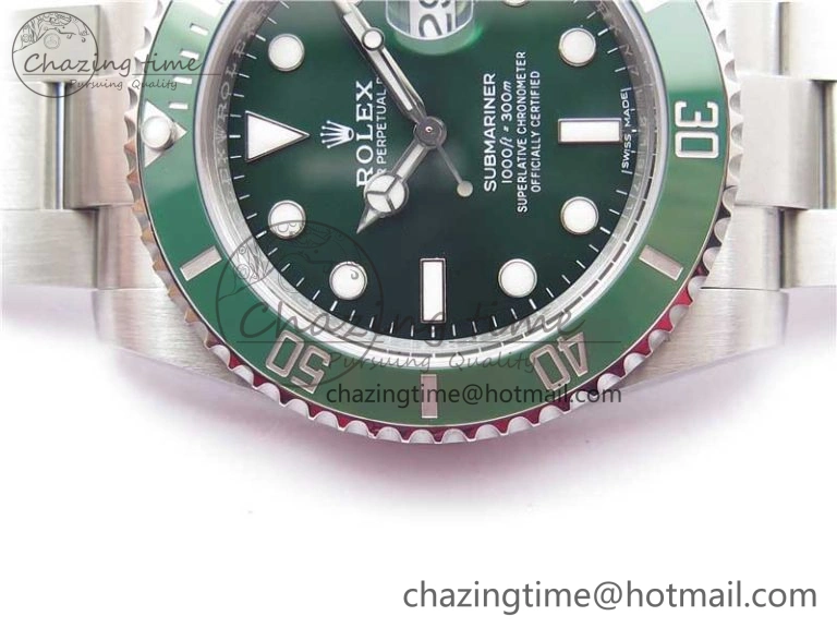 Submariner 116610 LV Green Ceramic ZRF 1:1 Best Edition on SS Bracelet VR3135 (CF Bezel)