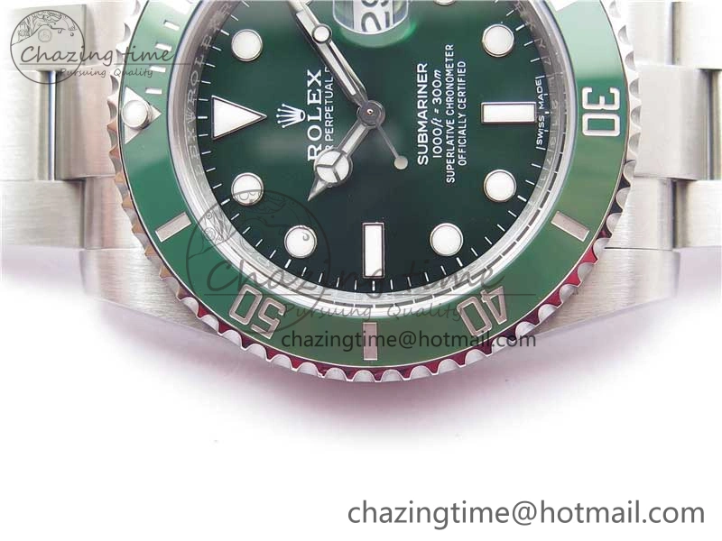 Submariner 116610 LV Green Ceramic ZRF 1:1 Best Edition on SS Bracelet VR3135 (CF Bezel)