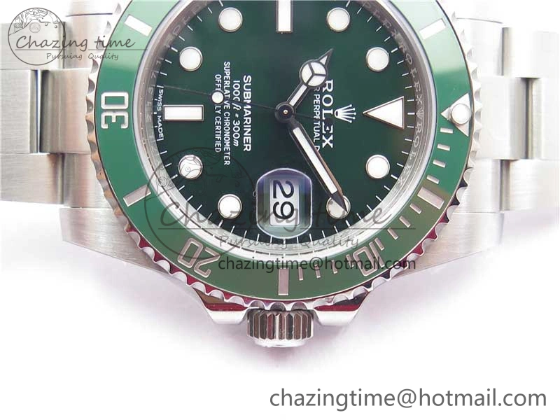 Submariner 116610 LV Green Ceramic ZRF 1:1 Best Edition on SS Bracelet VR3135 (CF Bezel)