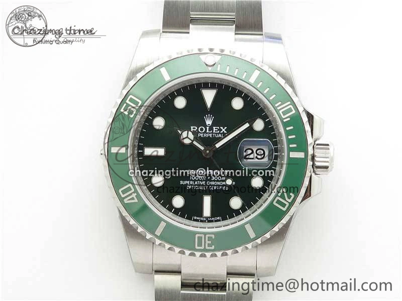 Submariner 116610 LV Green Ceramic ZRF 1:1 Best Edition on SS Bracelet VR3135 (CF Bezel)