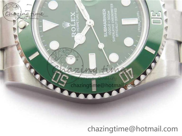 Submariner 116610 LV Green Ceramic ZZF 904L 1:1 Best Edition on SS Bracelet A2836 V2s