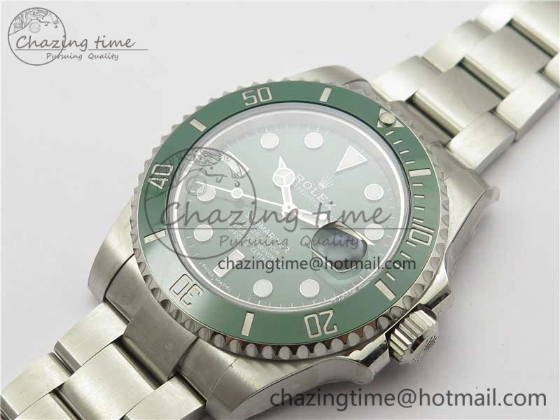Submariner 116610 LV Green Ceramic ZZF 904L 1:1 Best Edition on SS Bracelet A2836 V2s