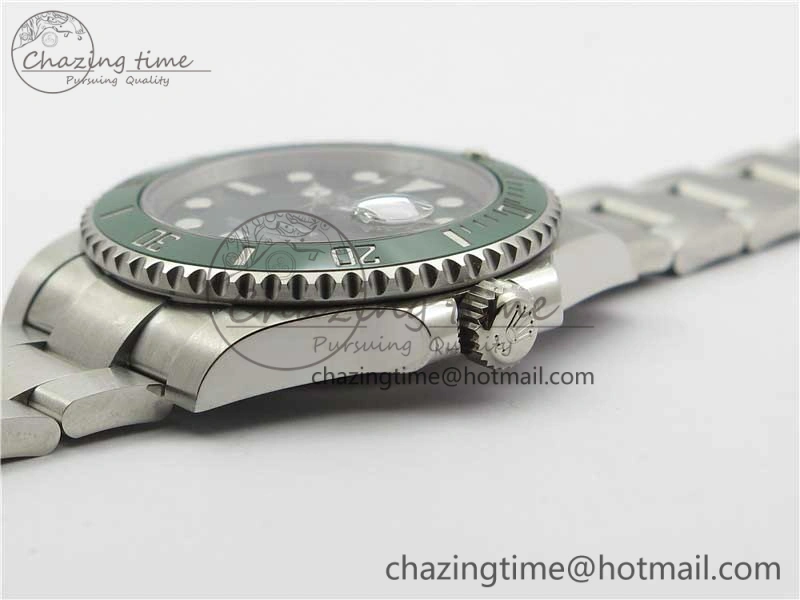 Submariner 116610 LV Green Ceramic ZZF 904L 1:1 Best Edition on SS Bracelet A2836 V2s
