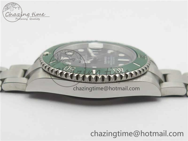 Submariner 116610 LV Green Ceramic ZZF 904L 1:1 Best Edition on SS Bracelet A2836 V2s