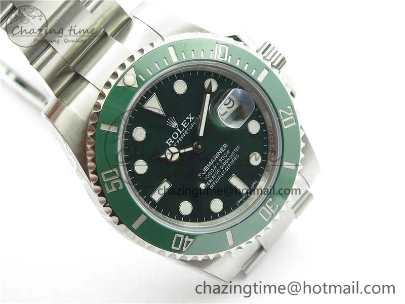 Submariner 116610 LV Green Ceramic ZZF 904L 1:1 Best Edition on SS Bracelet A2836 V2s