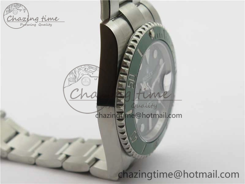 Submariner 116610 LV Green Ceramic ZZF 904L 1:1 Best Edition on SS Bracelet A2836 V2s