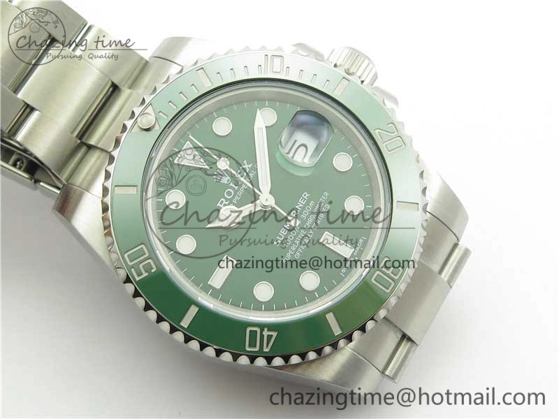 Submariner 116610 LV Green Ceramic ZZF 904L 1:1 Best Edition on SS Bracelet SA3135 V2