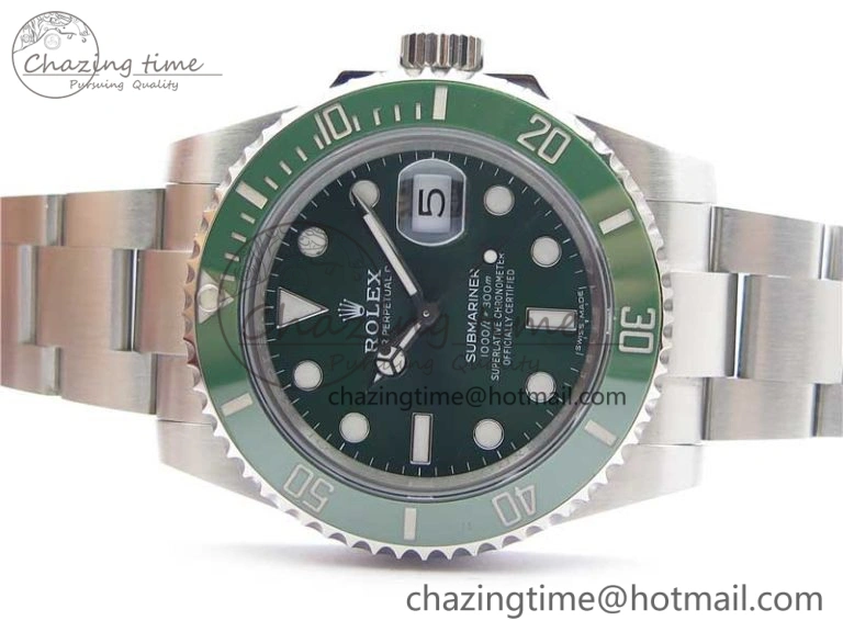 Submariner 116610 LV Green Ceramic ZZF 904L 1:1 Best Edition on SS Bracelet SA3135 V2