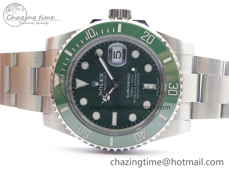 Submariner 116610 LV Green Ceramic ZZF 904L 1:1 Best Edition on SS Bracelet SA3135 V2