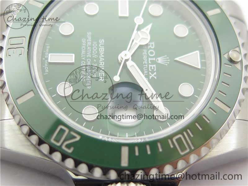 Submariner 116610 LV Green Ceramic ZZF 904L 1:1 Best Edition on SS Bracelet SA3135 V2