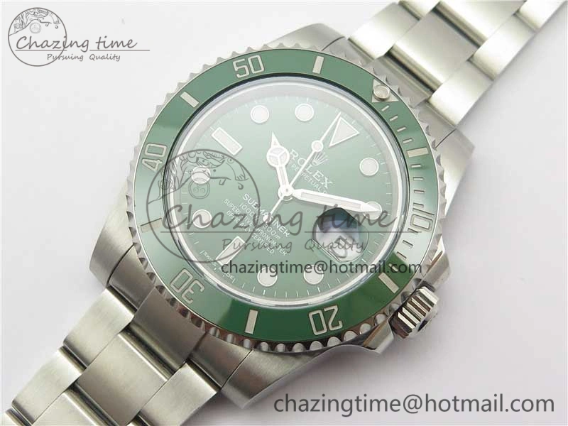 Submariner 116610 LV Green Ceramic ZZF 904L 1:1 Best Edition on SS Bracelet SA3135 V2