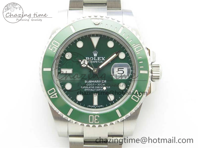 Submariner 116610 LV Green Ceramic ZZF 904L 1:1 Best Edition on SS Bracelet SA3135 V2