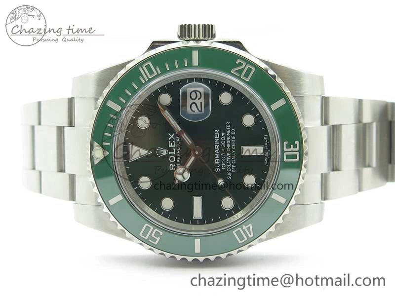 Submariner 116610 LV Green Ceramic ZZF 904L 1:1 Best Edition on SS Bracelet VR3135 V3
