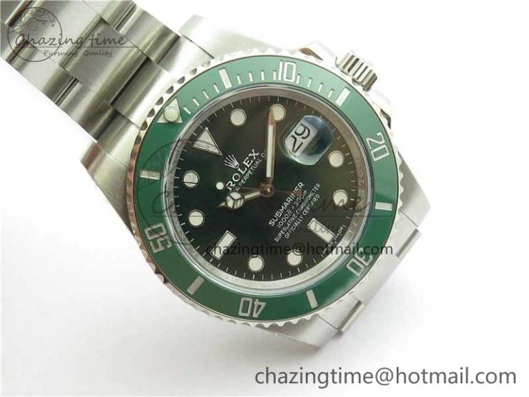 Submariner 116610 LV Green Ceramic ZZF 904L 1:1 Best Edition on SS Bracelet VR3135 V3