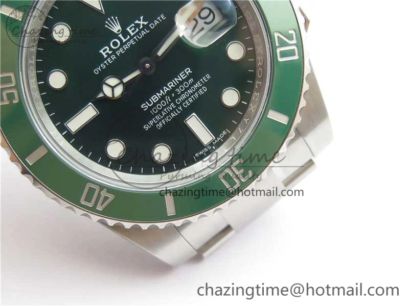 Submariner 116610 LV Green Ceramic ZZF 904L 1:1 Best Edition on SS Bracelet VR3135 V3