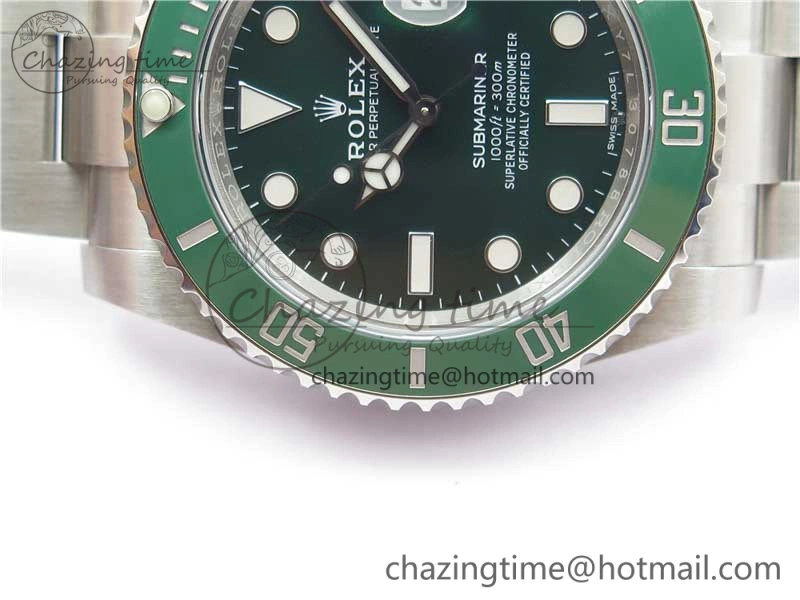 Submariner 116610 LV Green Ceramic ZZF 904L 1:1 Best Edition on SS Bracelet VR3135 V3