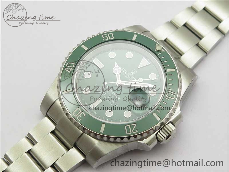 Submariner 116610 LV Green Ceramic ZZF 904L 1:1 Best Edition on SS Bracelet VR3135 V3