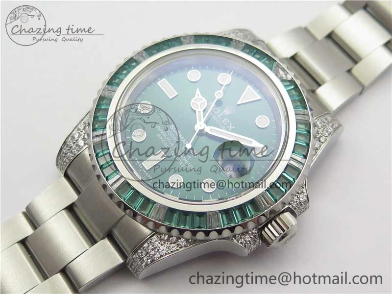 Submariner 116610 LV Green Diamonds Bezel Noob 1:1 Best Edition 904L SS Case and Bracelet SA3135 V9