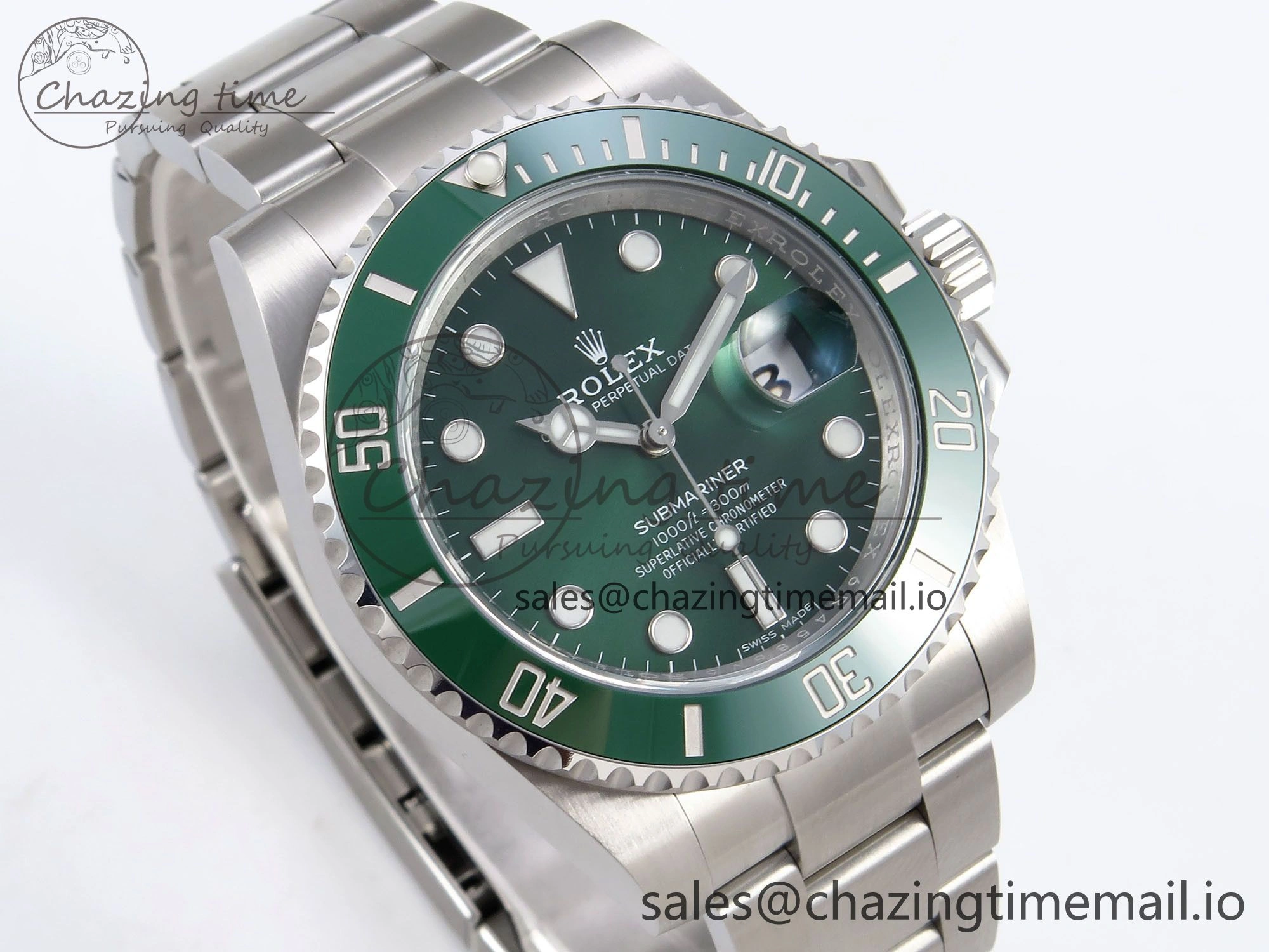 Submariner 116610 LV HGF 1:1 Best Edition Green Dial on SS Bracelet SH3135 V2